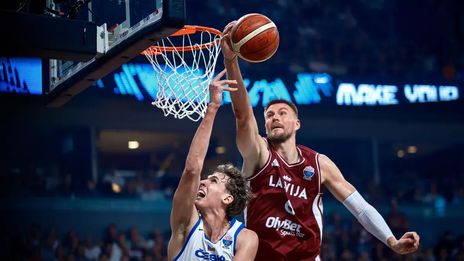 porzingis led latvia during Group A of the EuroBasket